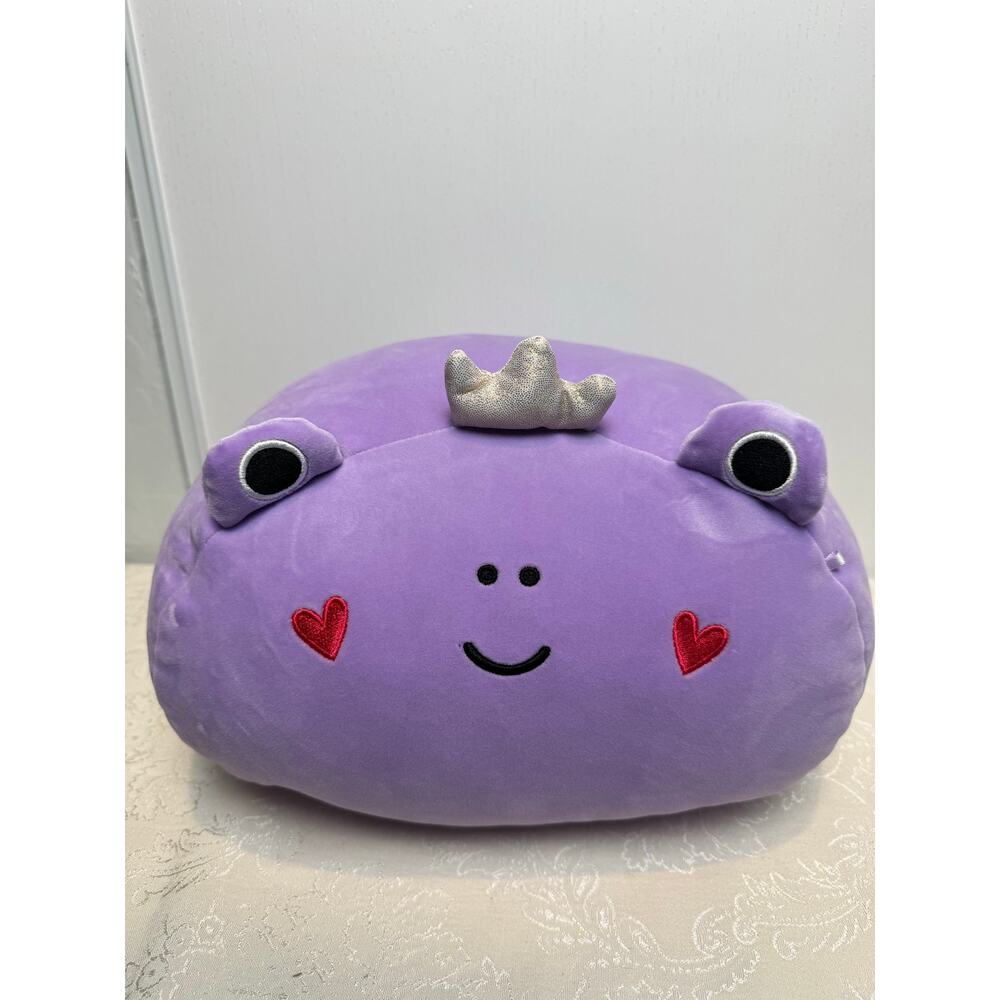 Loveable Squishmallow Plush Francine the Purple Frog w/ White Crown w/ heart 12"